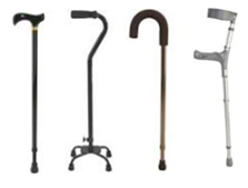 Mobility aids - walking sticks and crutches