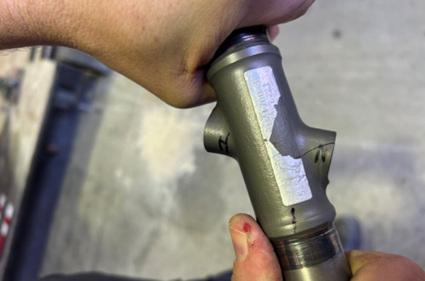 Figure 2 - Hand force applied to exaggerate the crack opening