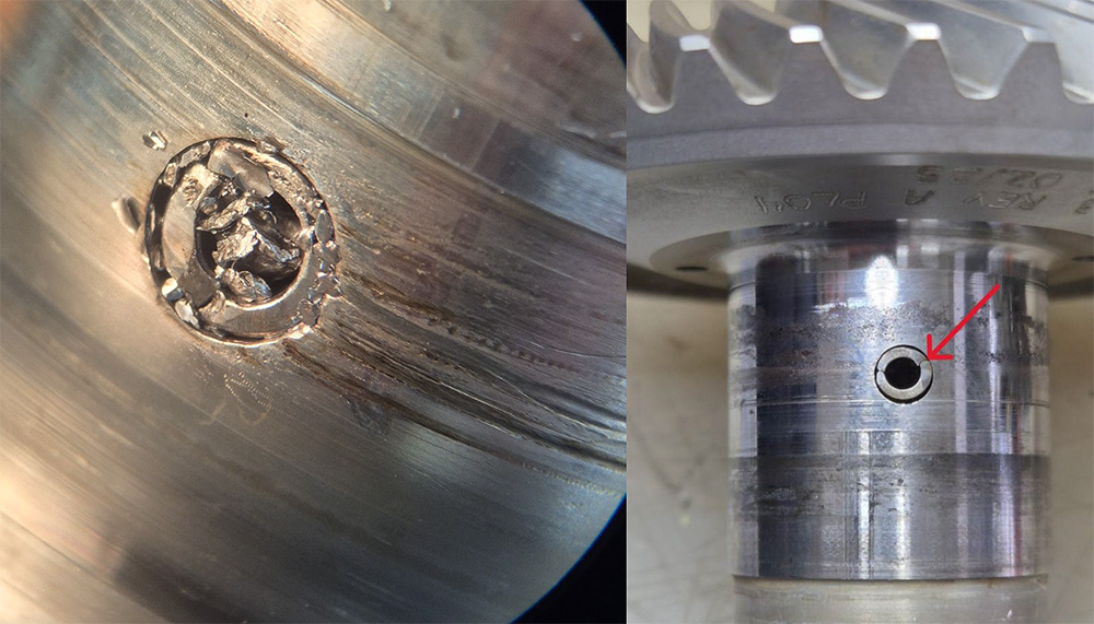 Figure 2 – Failed shafts with damaged retention pins