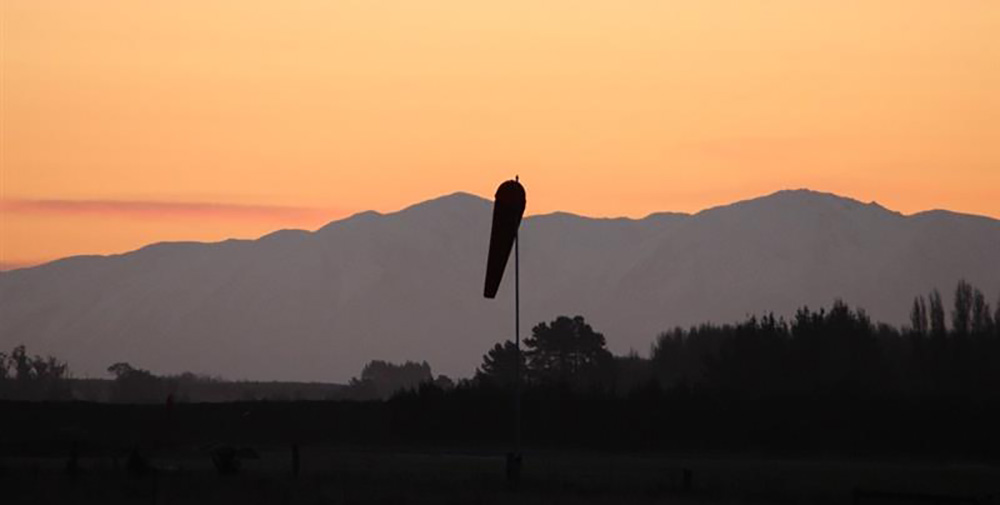 Sunset at an aerodrom