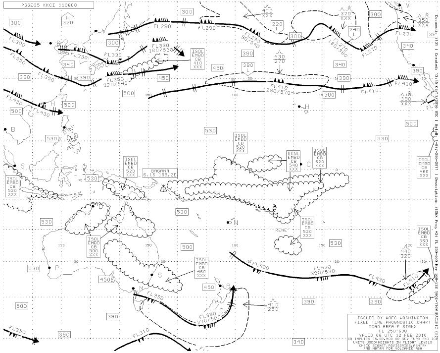 Hi-Level SIGWX Chart – black and white ICAO standard version