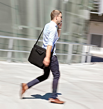 Man walking at pace