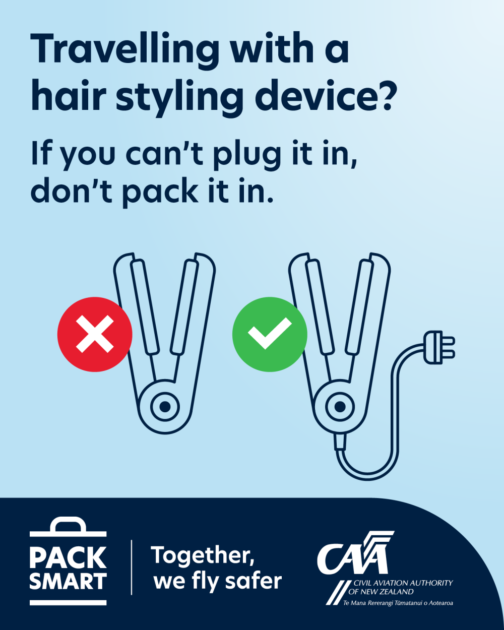 Hair straightener and curling iron graphic