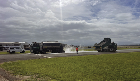 Runway resealing at Feilding aerodrome.
