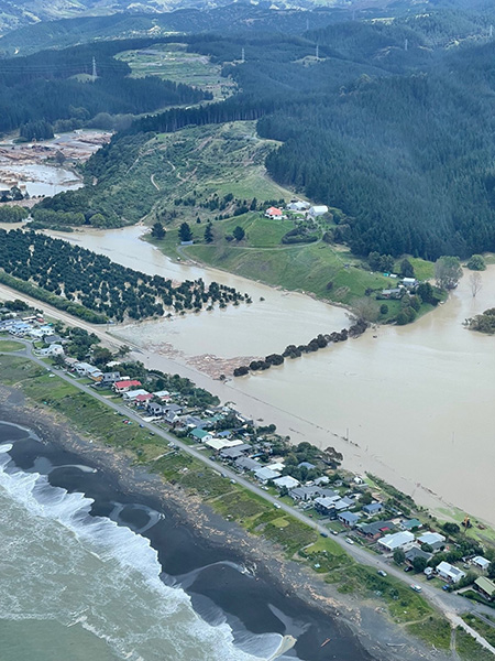 Severe flooding near beach.