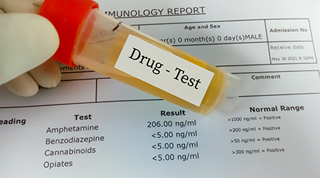 Drug test specimen held over test results