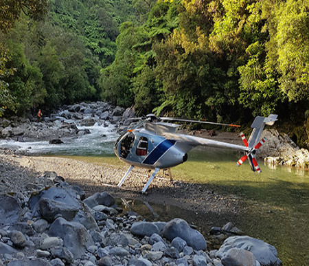 Helicopter in the bush