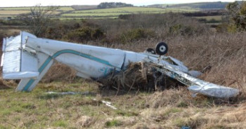 Crashed plane wreckage
